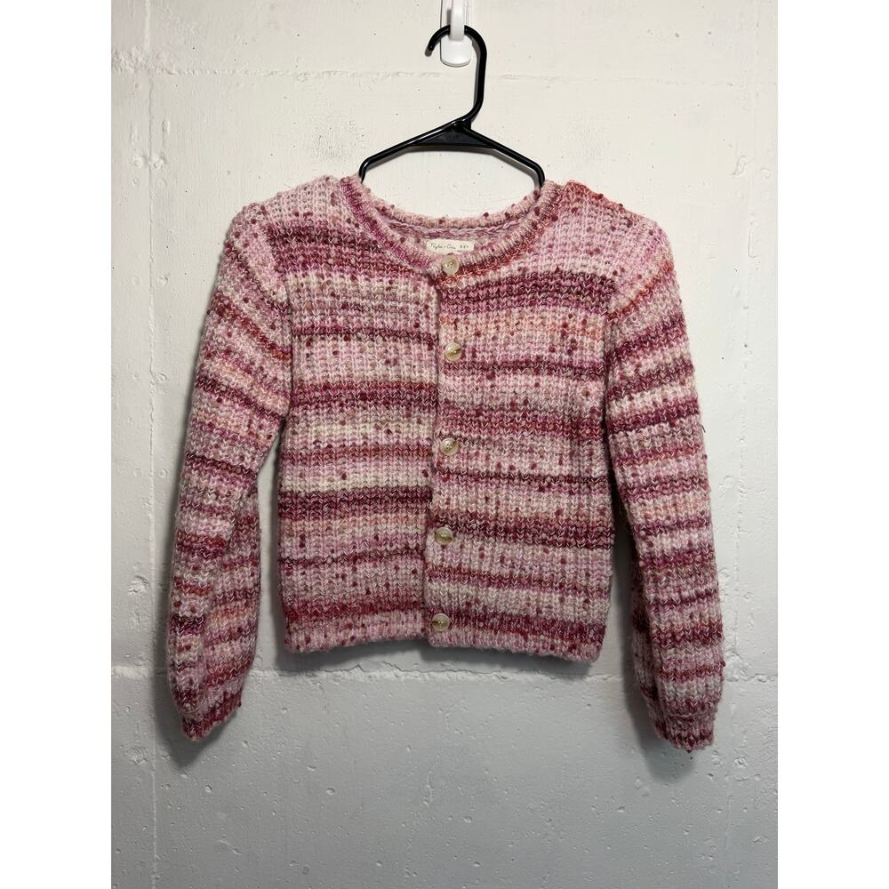 Rylee + Cru pink multi-stripe Cheyenne cardigan Size 8-9 Y